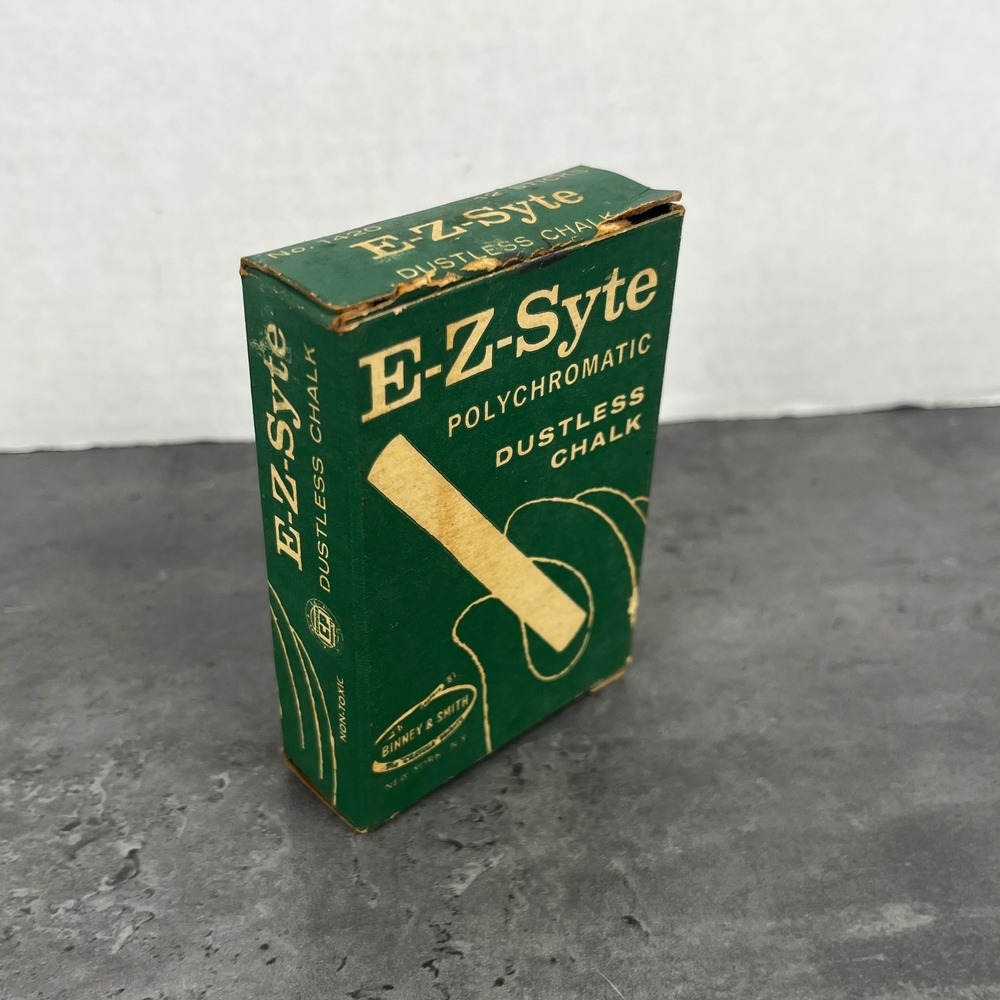 VTG 1940s-60s Binney &‎ Smith E-Z-Syte Polychromatic Dustless Chalk No 1420 Box